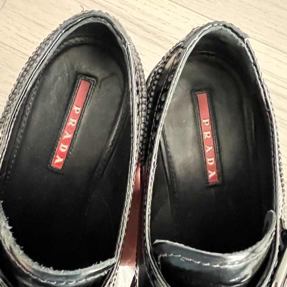 PRADA Classic Black Double Monk Strap Brogues - Women's - Picture 13 of 15